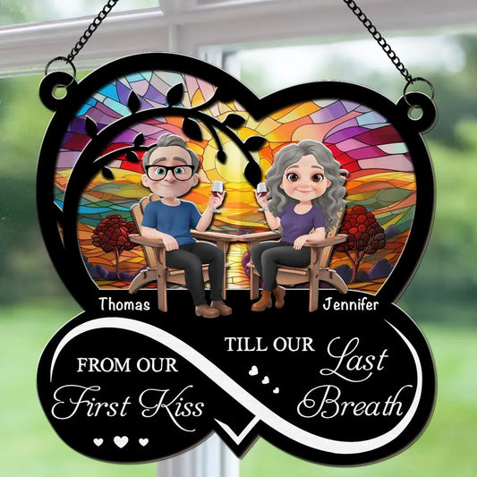 From Our First Kiss Till Our Last Breath – Personalized Wood & Acrylic Heart Ornament