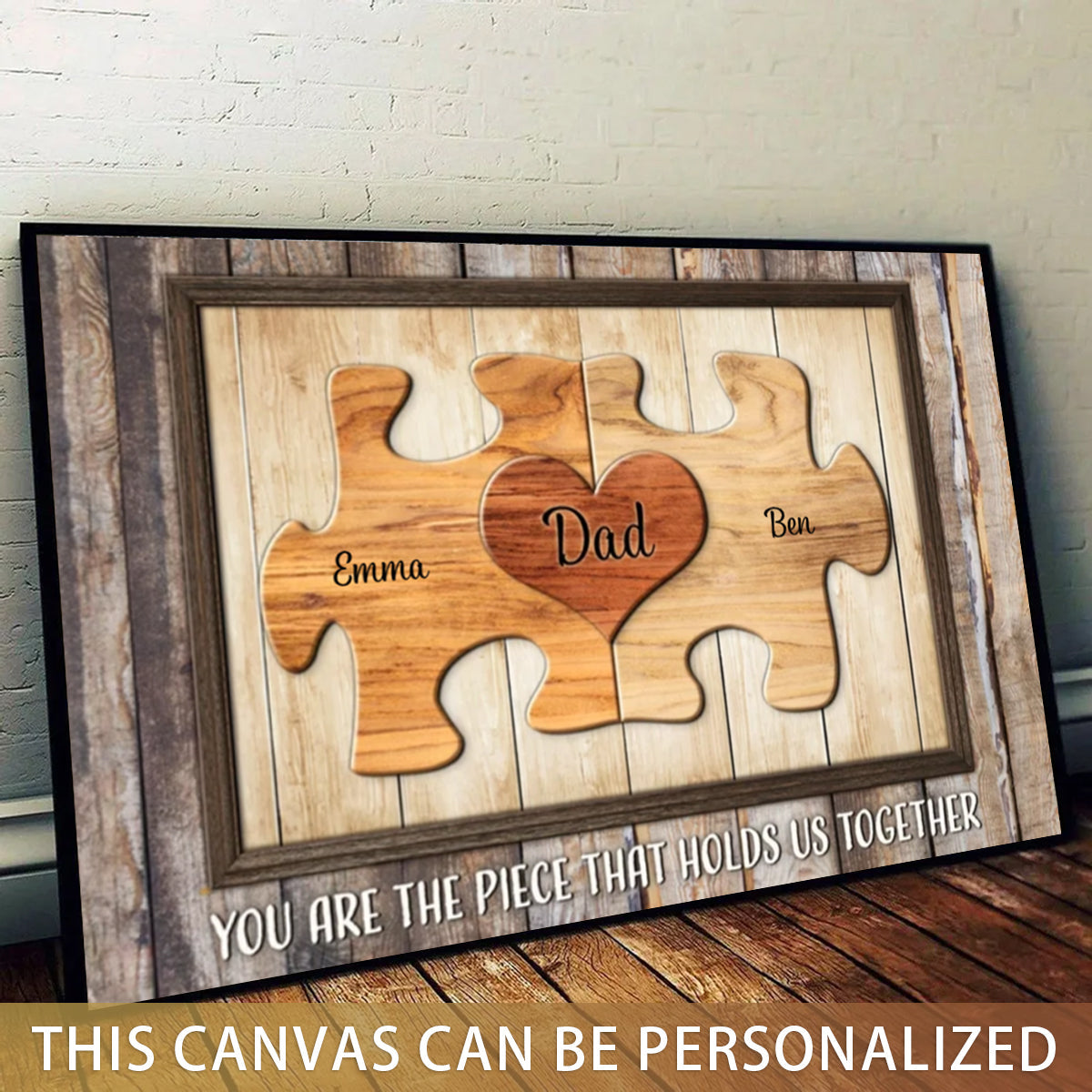 Personalized Dad Puzzle Poster Wall Art You Are The Piece That Holds Us Together Unique Father's Day Gift