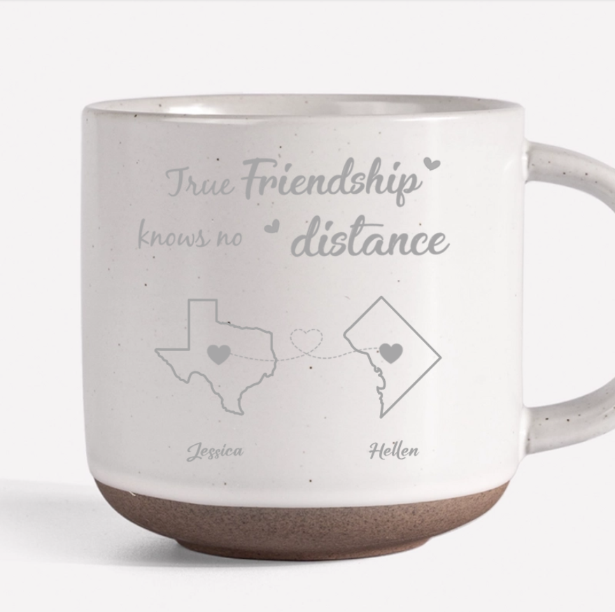 Personalized Friendship Ornament or Cup or Poster or Keychain or Plaque - True Friendship Knows No Distance-Distance Friends