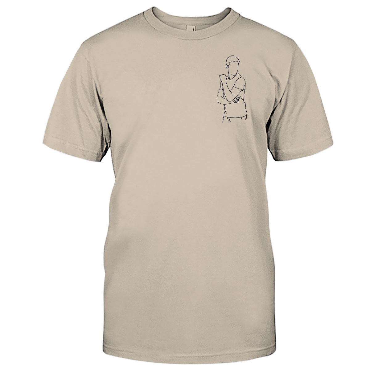 Custom Line Art - Personalized grandson Embroidered T-shirt