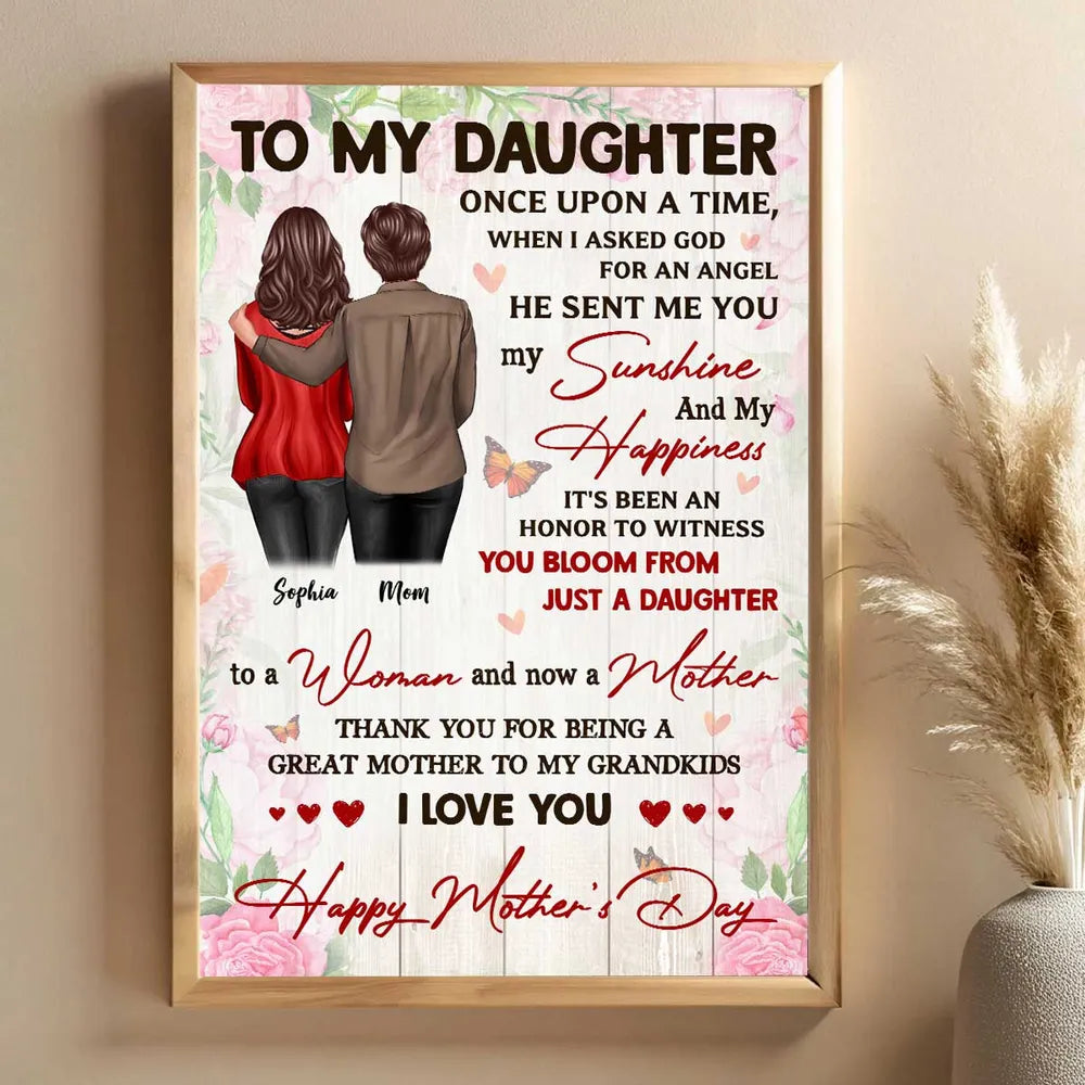 Personalized Mother's Day Canvas or Poster - Gift from Daughter