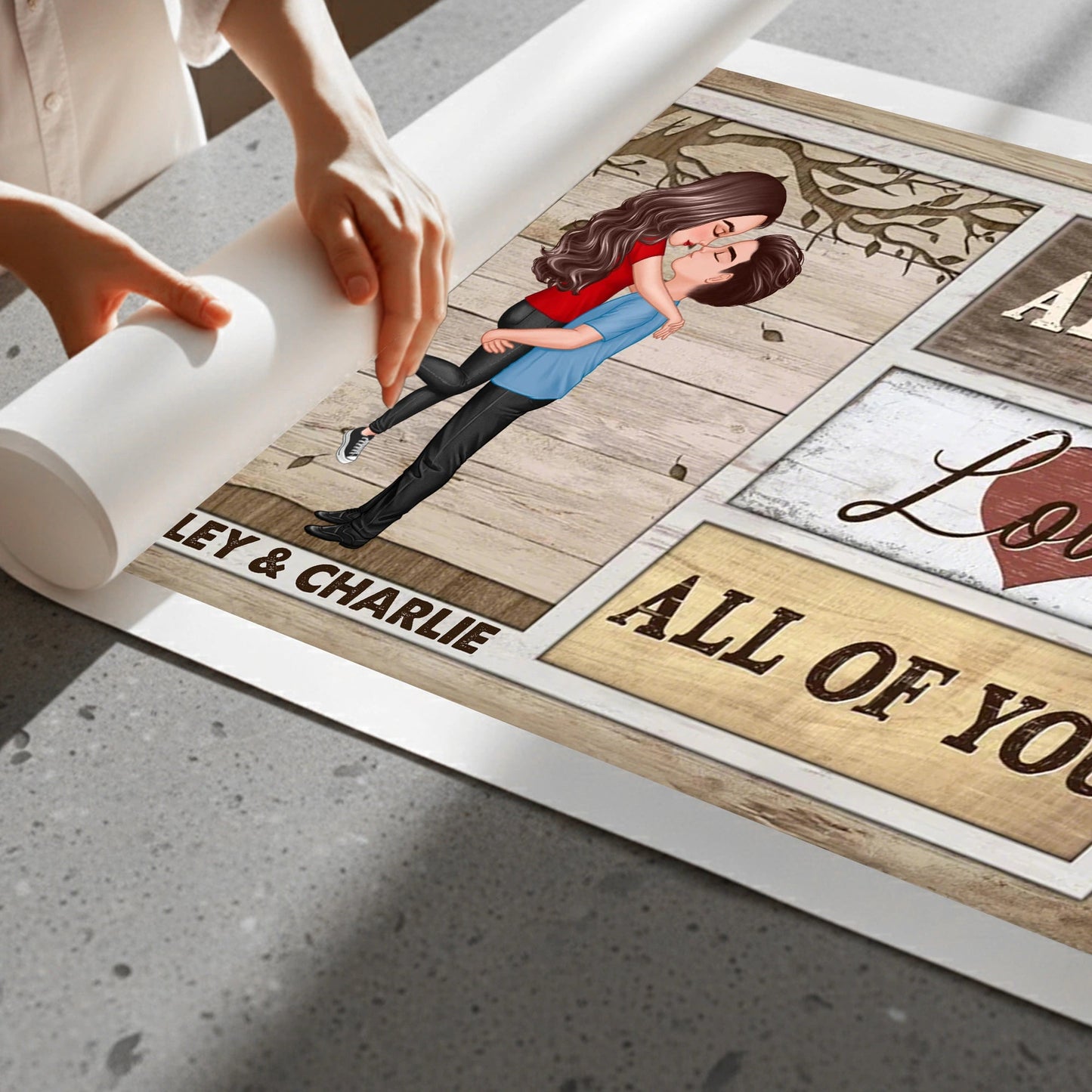 Custom Couple Poster All Of Me Loves All Of You Modern Romantic Wall Art Unique Gift For Anniversary Birthday Or Christmas