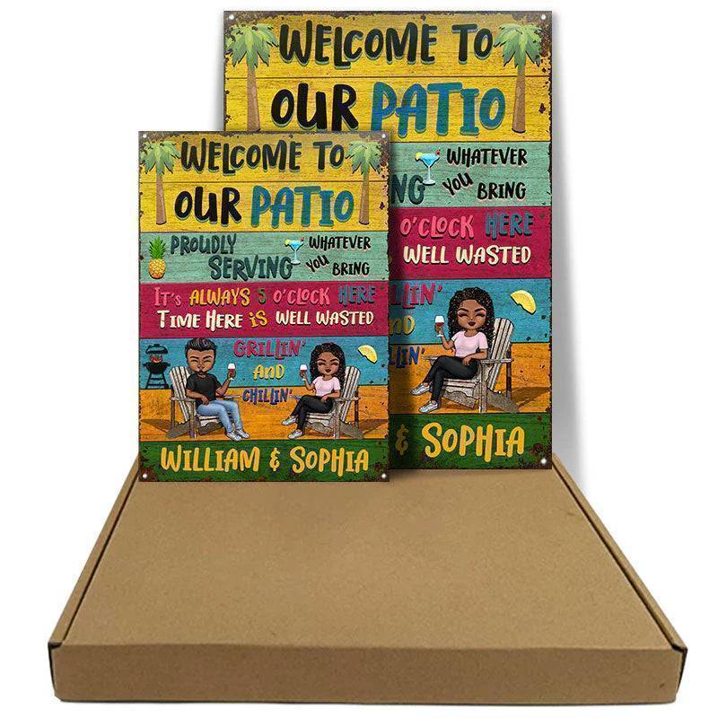 Patio Welcome Grilling Proudly Serving Whatever You Bring - Backyard Sign - Personalized Custom Classic Metal Signs(include nails)