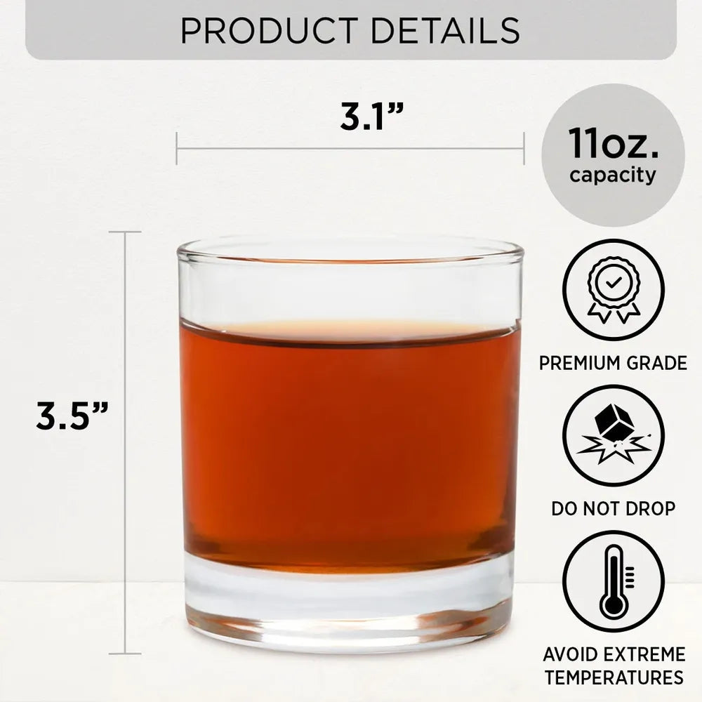 Whiskey Glass Personalized for Brothers with Bold Funny Message, Unique Gift for Whiskey Lover and Bar Display