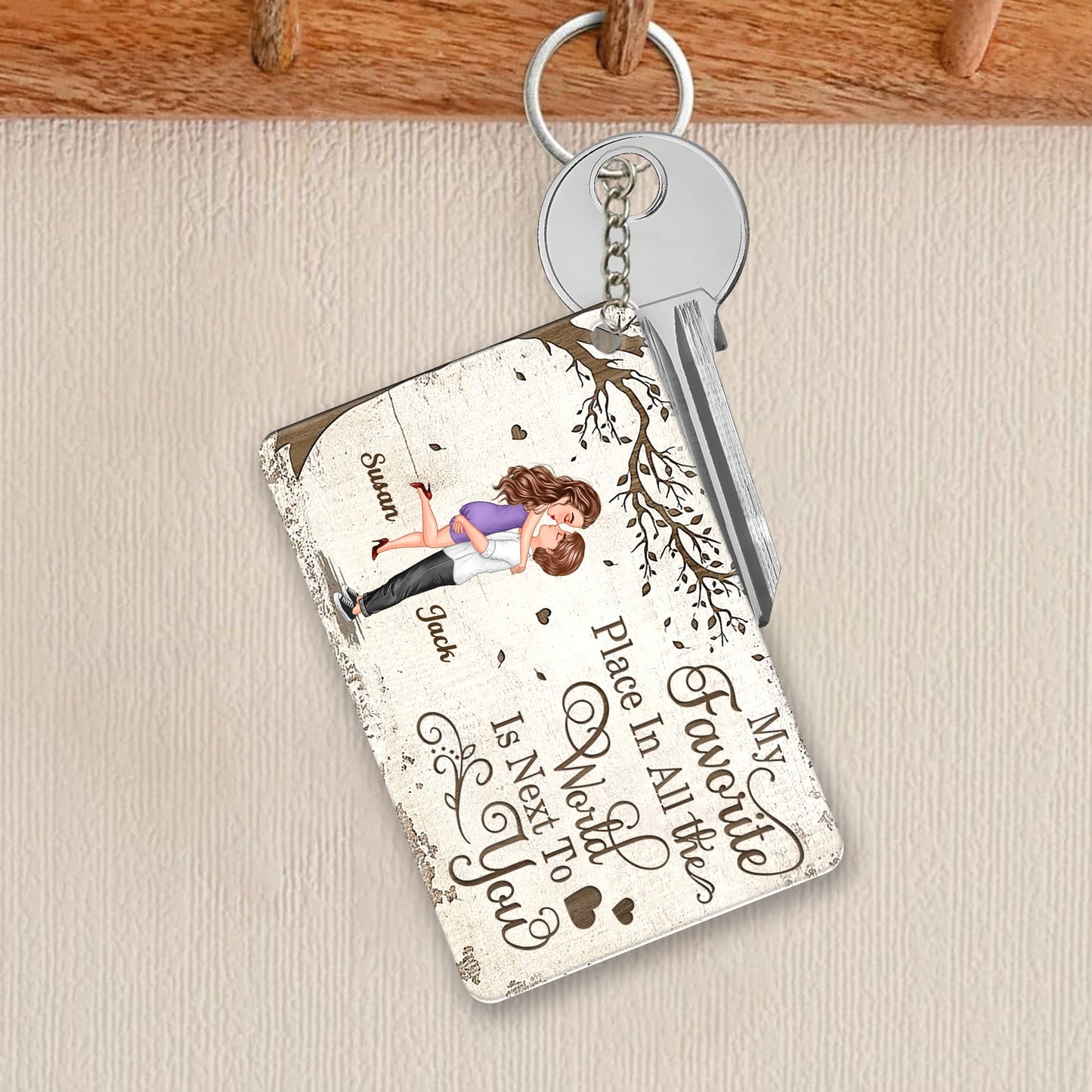Personalized Couple Keychain - Custom Love Memory Poster, Perfect Gift to Express Love & Cherish Memories, Ideal for Your Significant Other