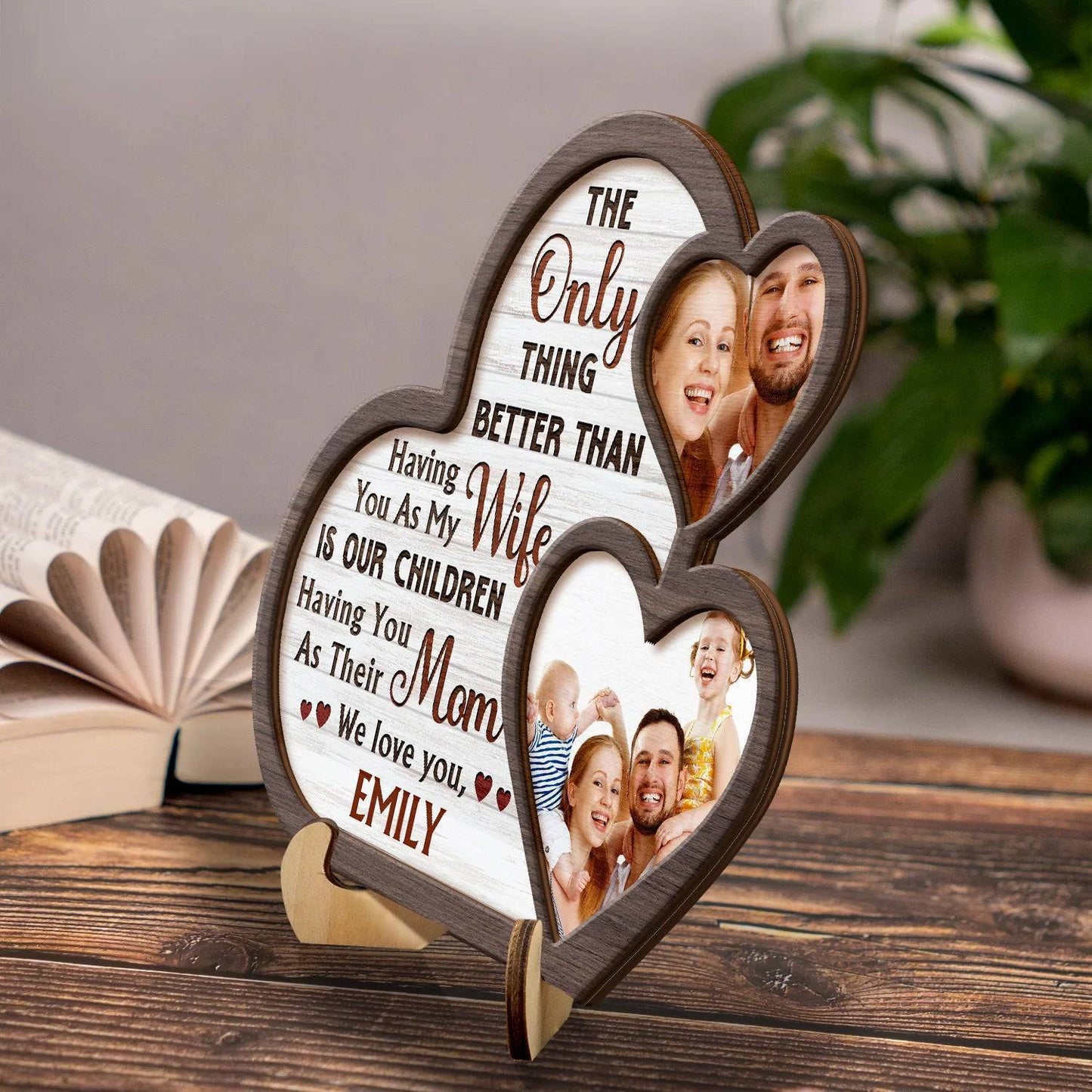 Custom Photo The Only Thing Better Than Having You - Mom Gift For Wife From Husband - Personalized 2-Layered Wooden Plaque With Stand