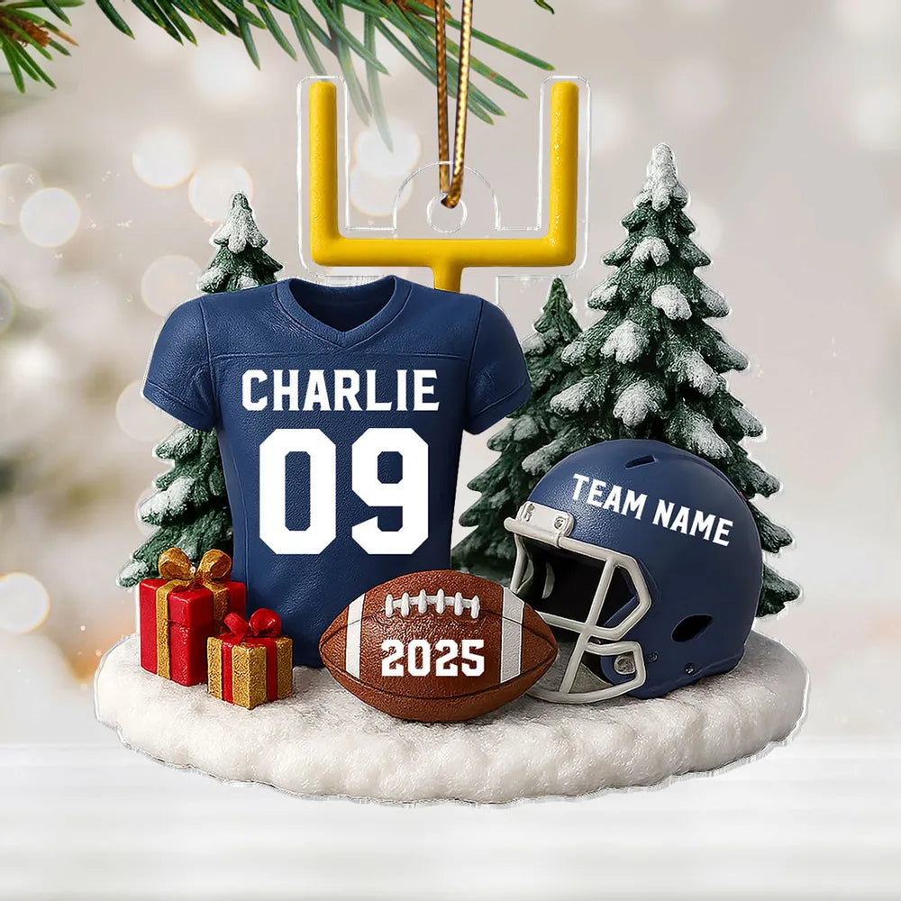 American Football Acrylic Ornament – Perfect Holiday Gift for Football Lovers, Football Team