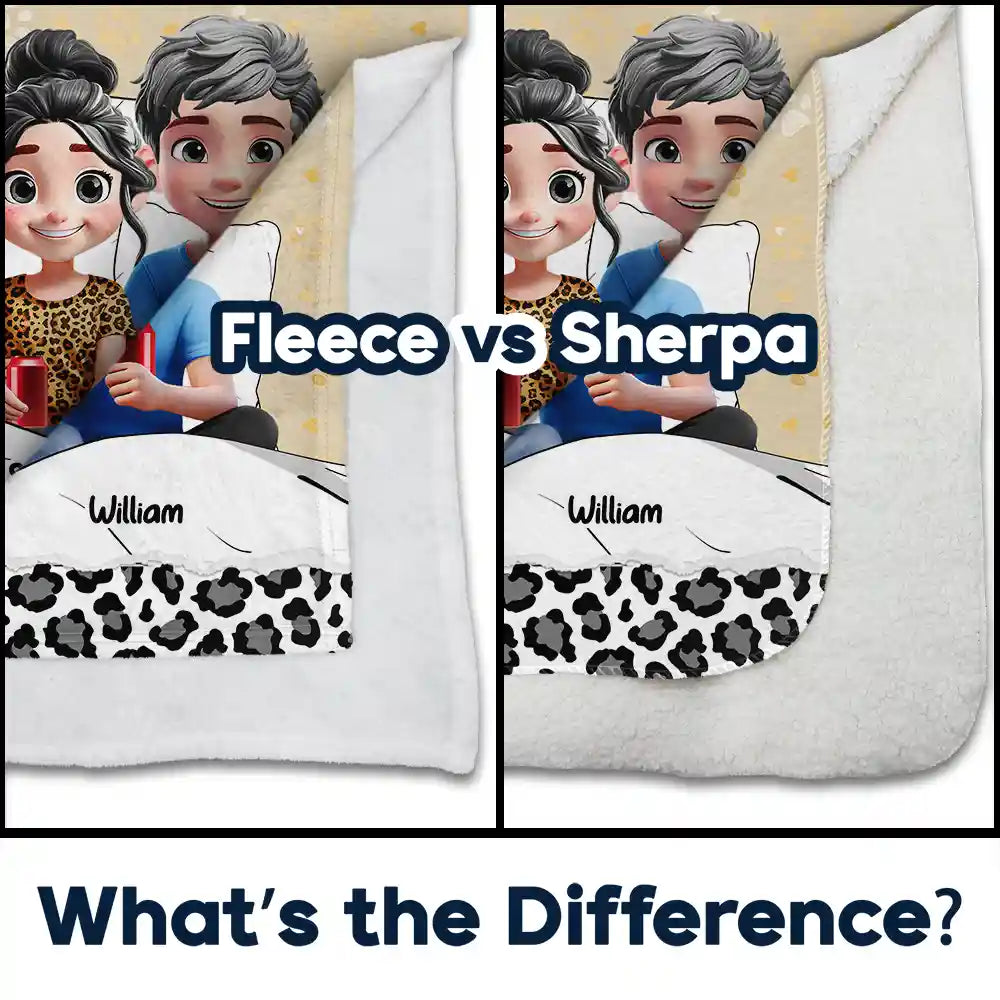 Our Dog Cuddling Fleece Blanket – Personalized Family & Dogs Bedtime Scene, Warm Lightweight Throw, Creative Gift for Pet Parents