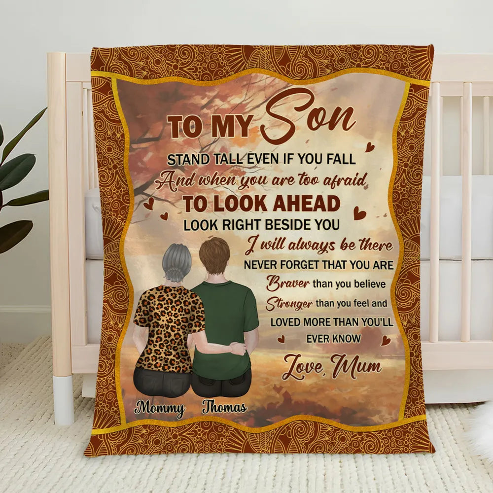 To My Grandson Personalized Fleece Blanket, Heartwarming Grandma Message, Cozy Decor Throw, Thoughtful Gift
