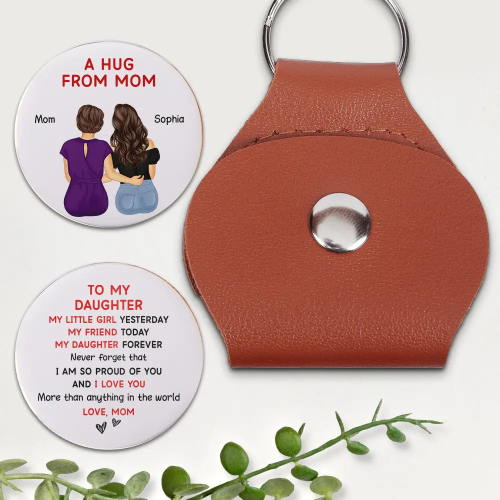 Mom and Daughter Pocket Hug – Customizable Pocket Hug Token with Sweet Message, Sentimental Gift for Birthday or Just Because