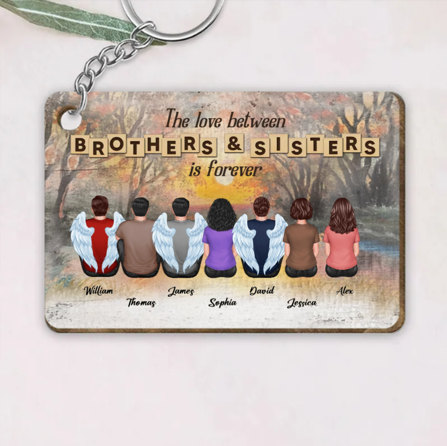Personalized Brothers & Sisters Forever Keychian, Ornament, Poster or Canvas, Plaque, Wallet Card - Perfect Gift for Siblings, Memorial Keepsake
