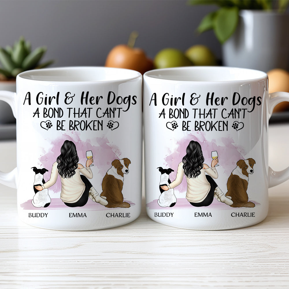 A Girl & Her Dogs – A Heartwarming Bond with Custom Names, Perfect Gift for Dog Lovers,for Mother’s Day or Birthday