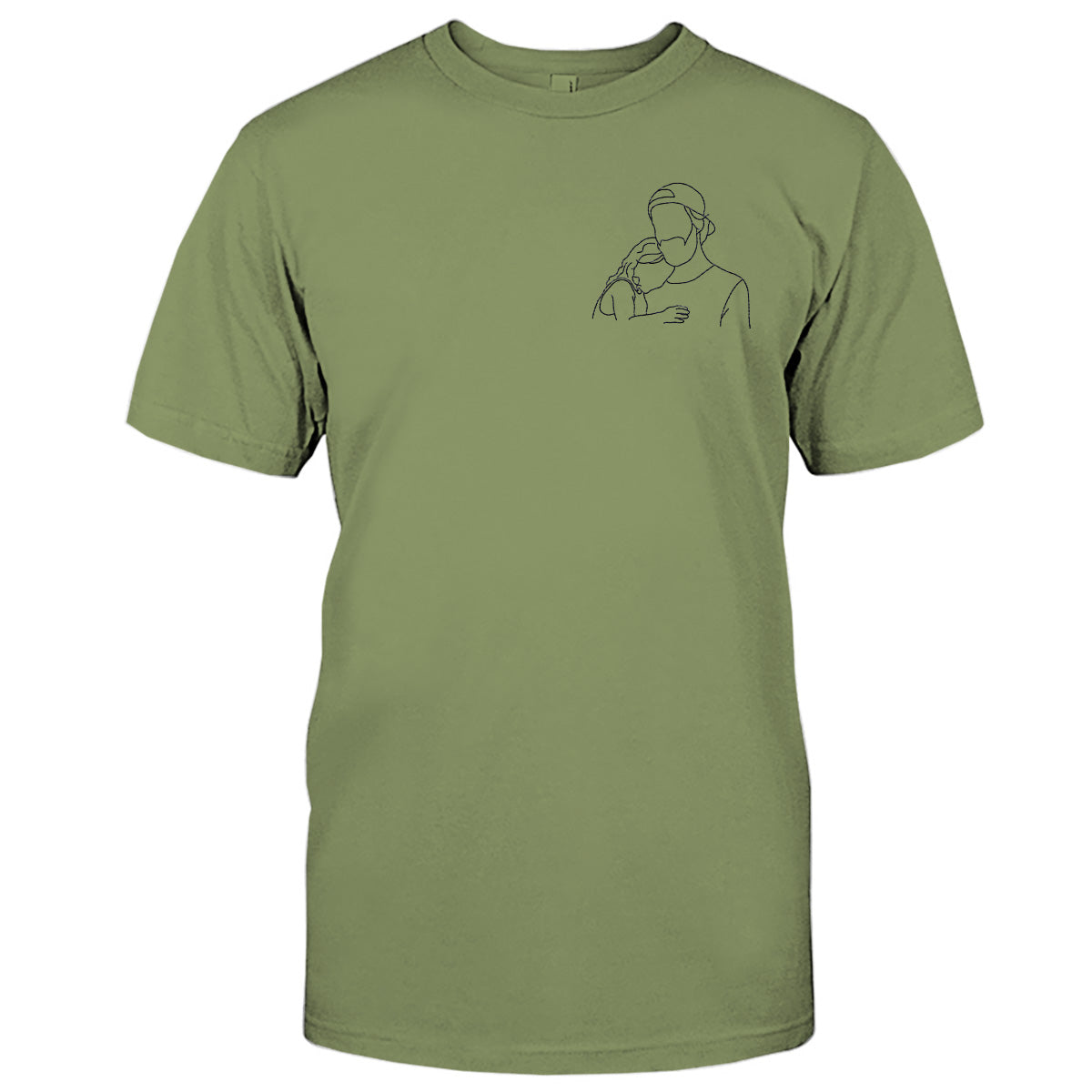 Custom Line Art - Personalized Uncle Embroidered T-shirt