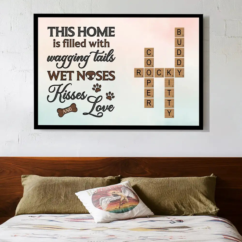 A House is Not a Home Without Paw Prints – Custom Pet Name Puzzle Poster, Ornament, Plaque, Pillow, Cup & More – Personalized Gift for Dog Lovers