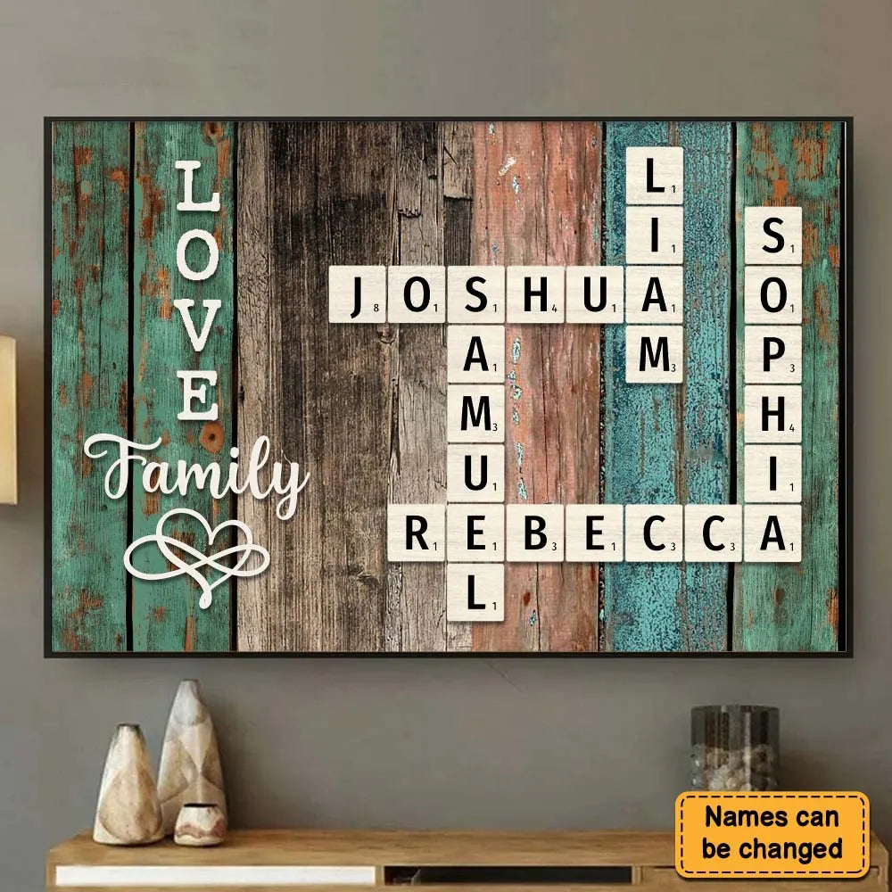 Personalized Family Name Crossword Poster – A Unique Gift for Loved Ones