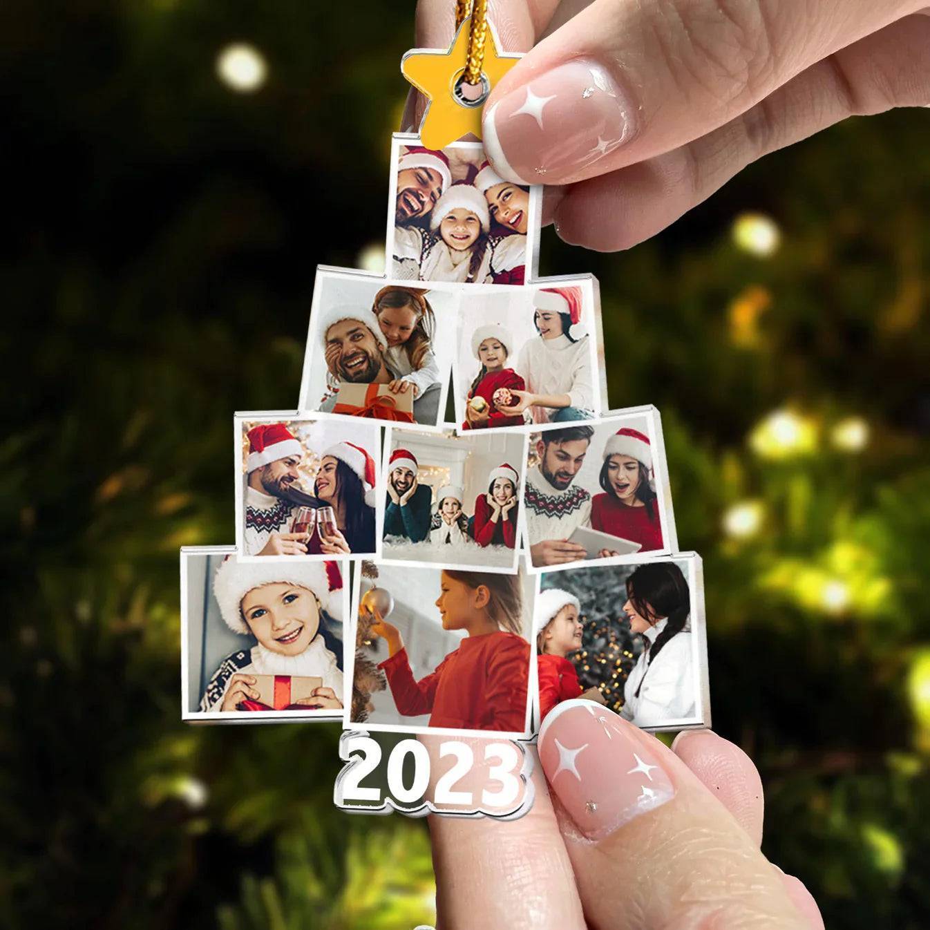 Personalized Acrylic Ornament Photo Collage for Christmas Tree Decor, Sweet Baby Memory, Unique Gift for New Parents