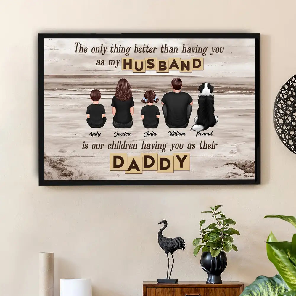 "To the World, You Are a Dad, But to Us, You Are the World" Custom Family Poster – Personalized Father’s Day Gift