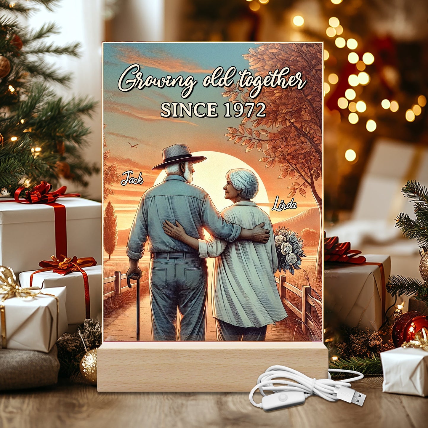 Personalized "Growing Old Together" Plaque - Custom Anniversary Gift for Couples