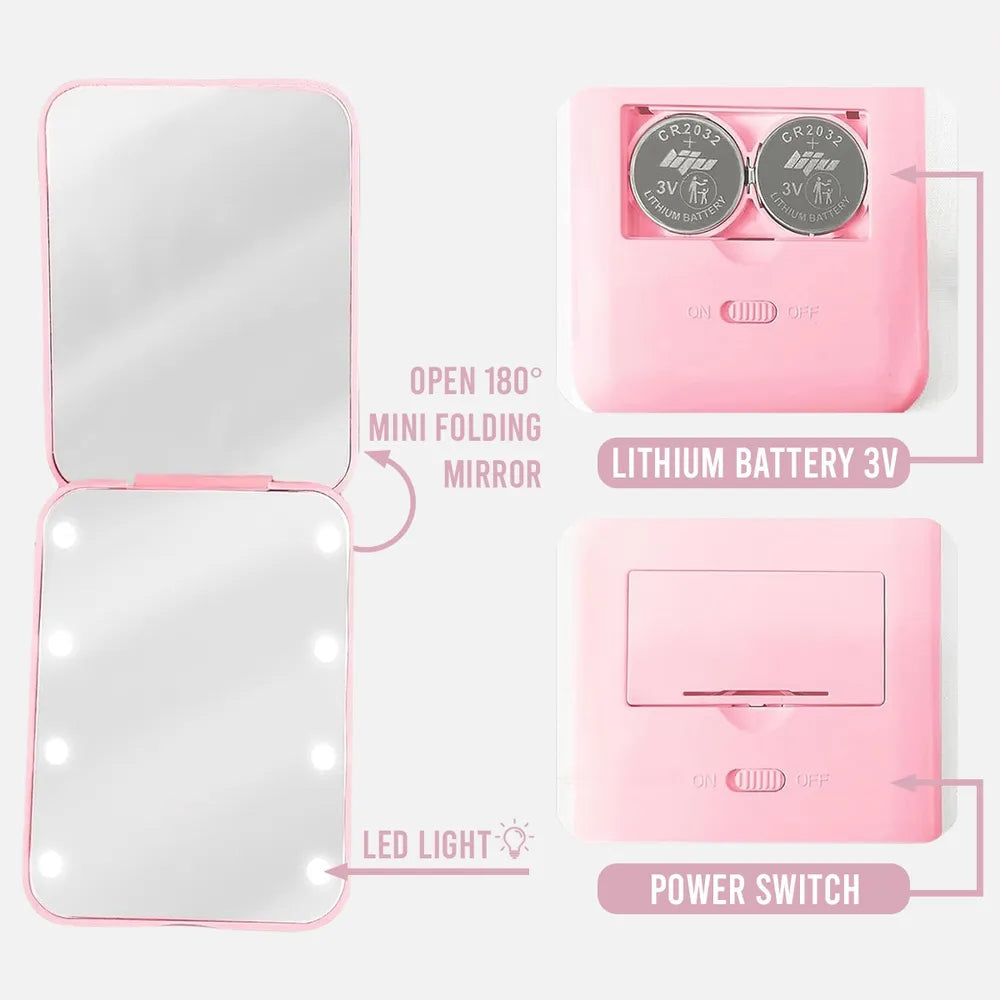 Personalized LED Pocket Mirror 'To My Daughter' Love Message - Unique Gift for Her, Daily Confidence Boost