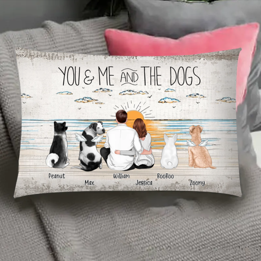 Personalized Keychain, Ornament, Plaque, Poster, Sign - "You & Me and the Dogs" Custom Gift for Dog Lovers