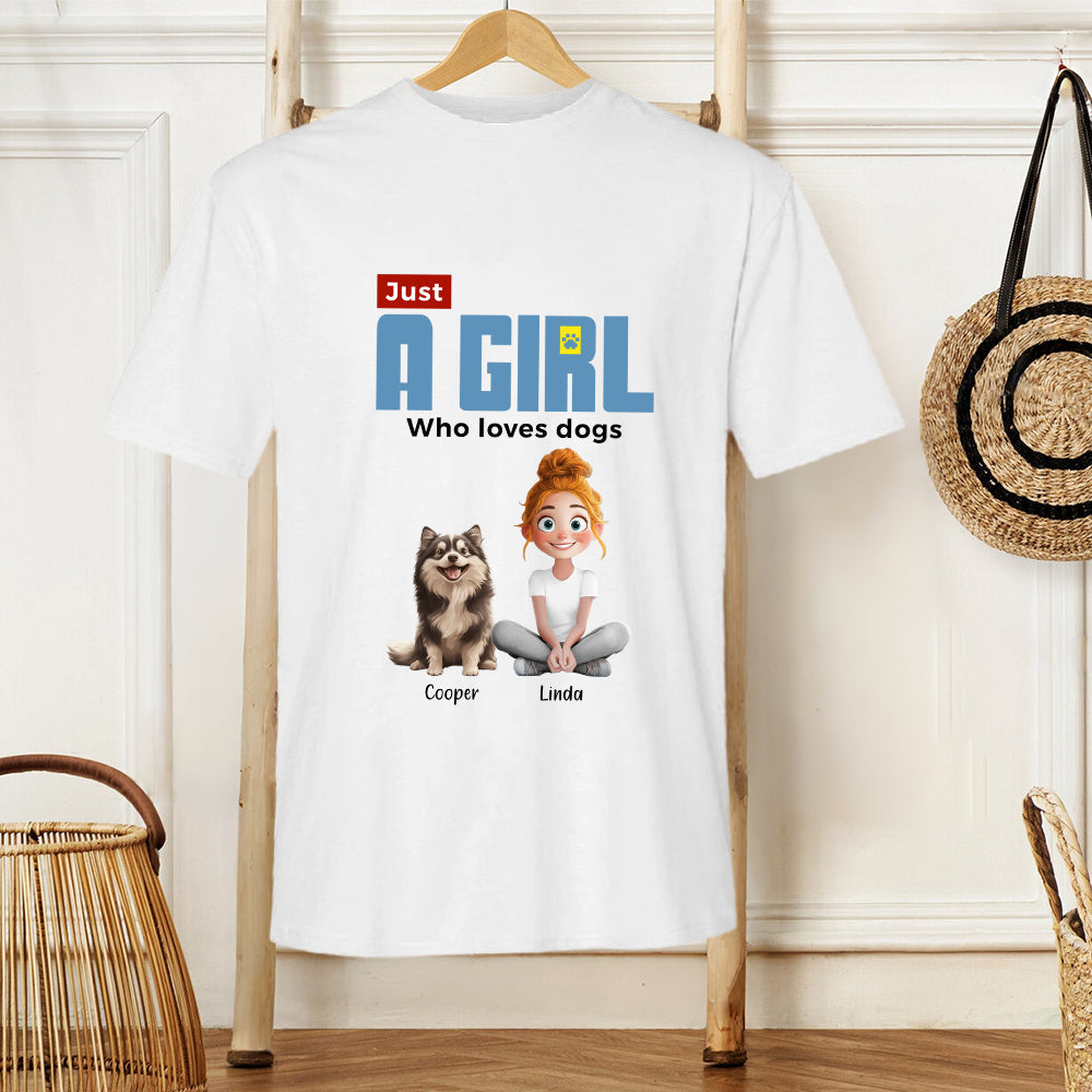 ‘Just A Girl Who Loves Dogs’ Classic Tee – Personalized Pet and Owner Design