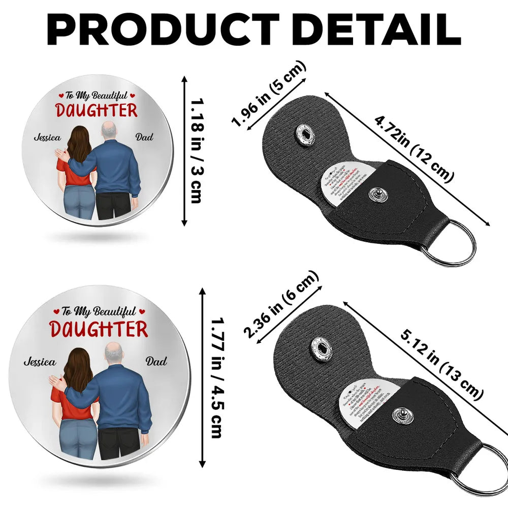 Personalized Pocket Hug With Dad and Daughter Hugging, Sweet Keepsake Token, Unique Gift for Daughter From Dad