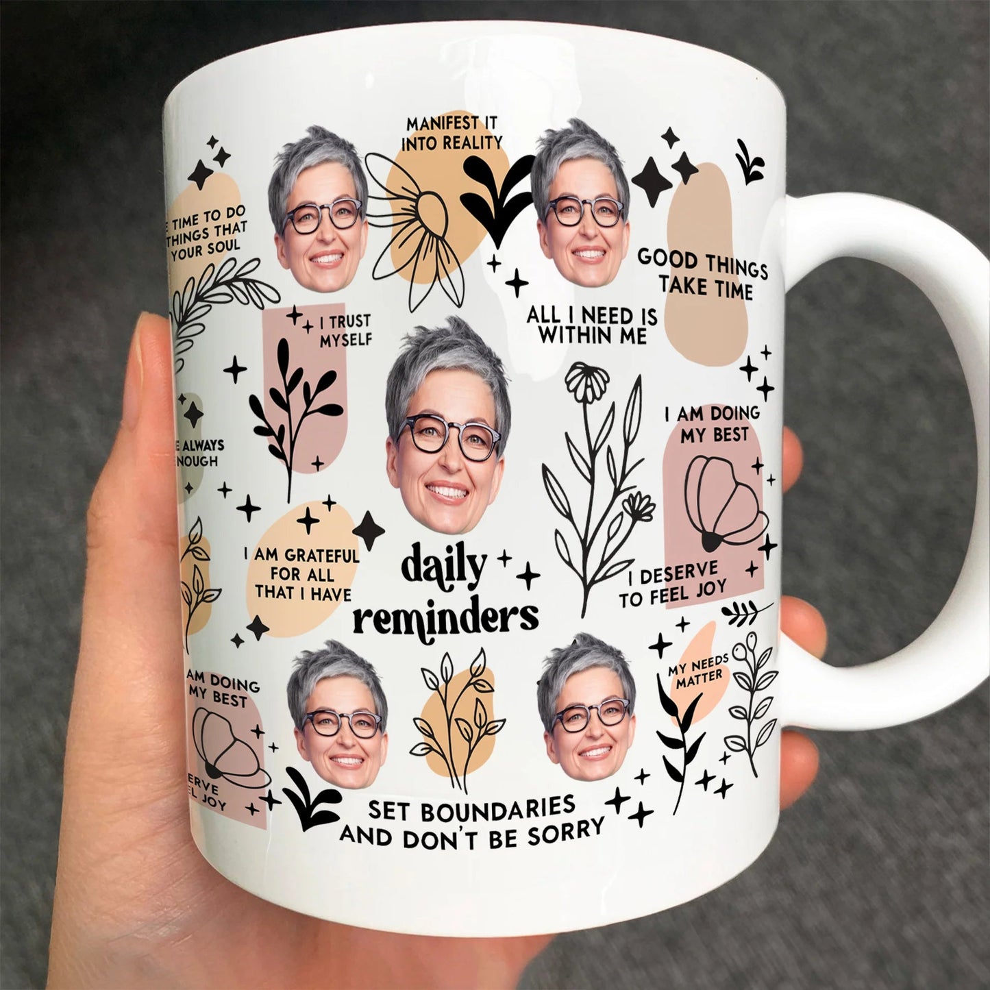 Personalized Ceramic Mug with Multi-Face Design – Couple’s Gift