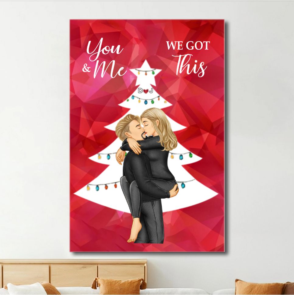 From Our First Kiss Till Our Last Breath Christmas Couple - Personalized Custom Shaped Ornament or Poster or Keychain or Plaque