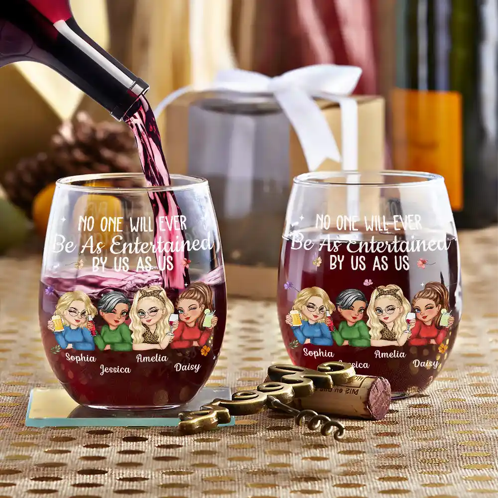 Best Friend Wine Glass – Fun Cartoon Design, Perfect Gift for Your Bestie