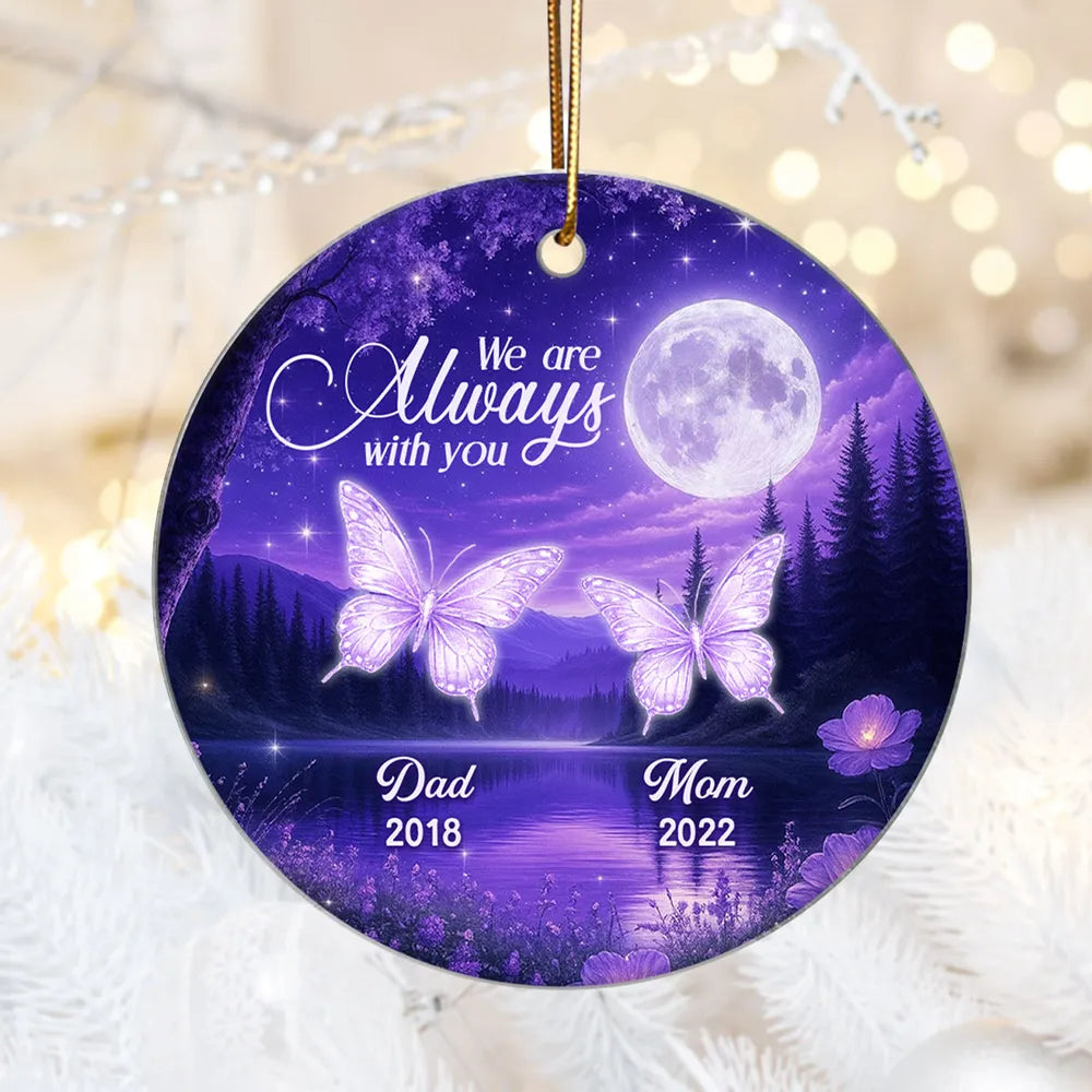 Personalized Memorial Acrylic Ornament, I am Always with you Moonlit Butterfly Keepsake, Unique Sympathy Gift for Family