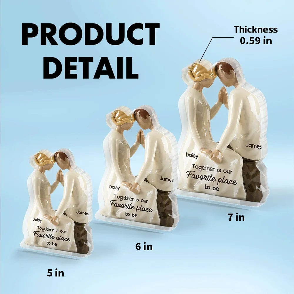 Shaped Acrylic Block Plaque Romantic Couple Keepsake Together is Our Favorite Place to Be Creative Gift for Couple Home Accent