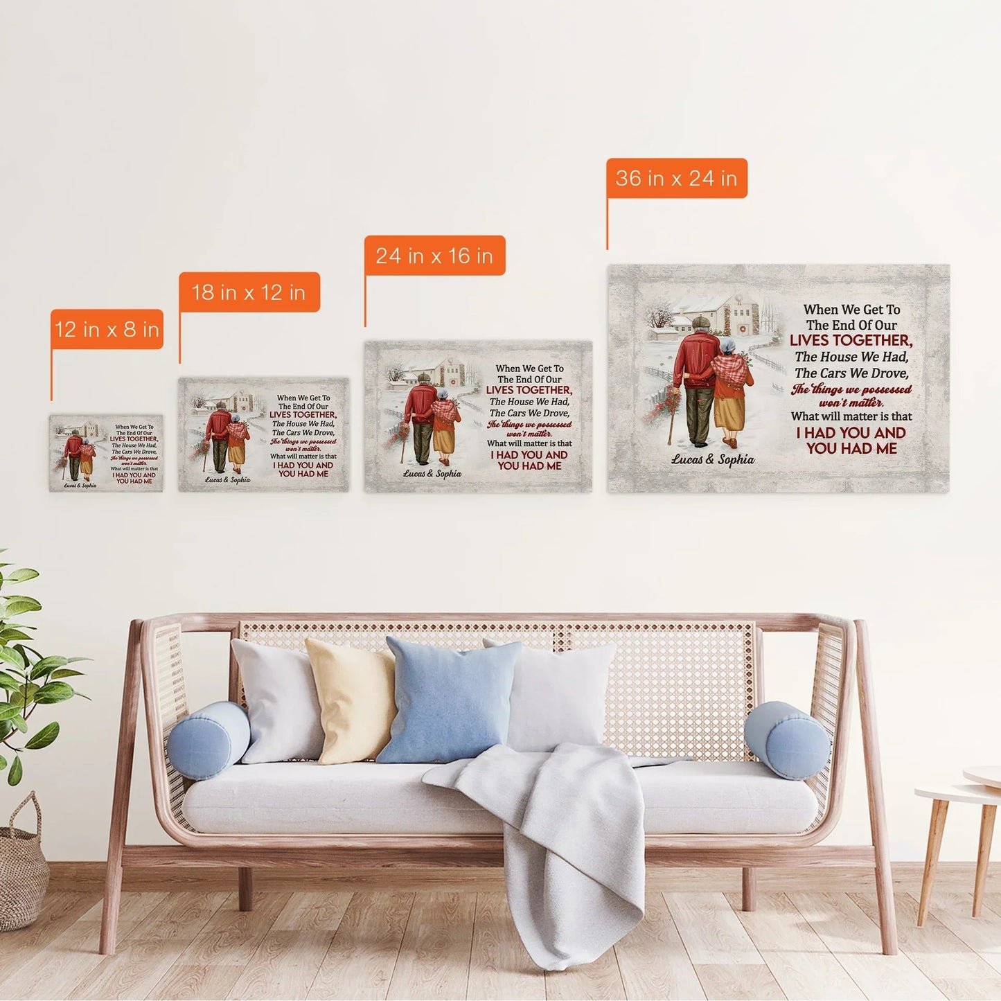 Custom Lives Together Poster for Couples – Snowy Country Walk Artwork, Sentimental Wall Art & Heartfelt Christmas or Anniversary Gift