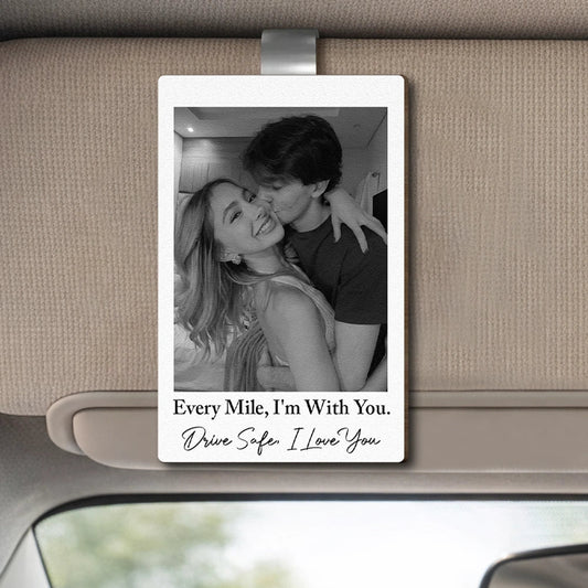 Personalized Wooden Car Visor Clip With Photo, Couple Kiss Design, Sweet Drive Companion, Unique Gift For Boyfriend Girlfriend