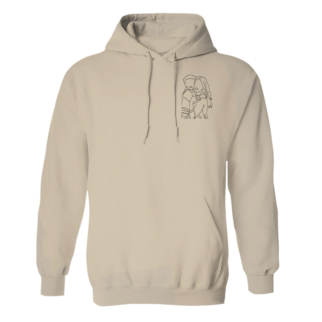 Custom Line Art - Personalized Step Mom Embroidered Hoodie
