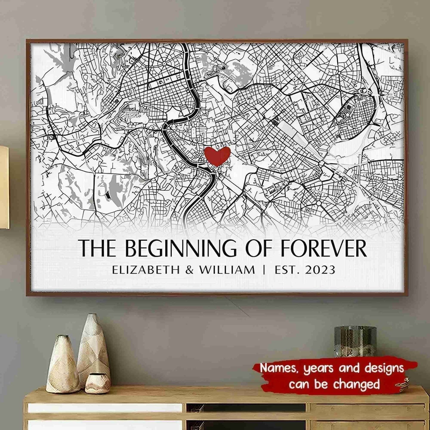 Love's Origin Story - 'Where It All Began' Personalized Horizontal Poster - Ideal Gift for Couples on Anniversaries & Valentine's Day