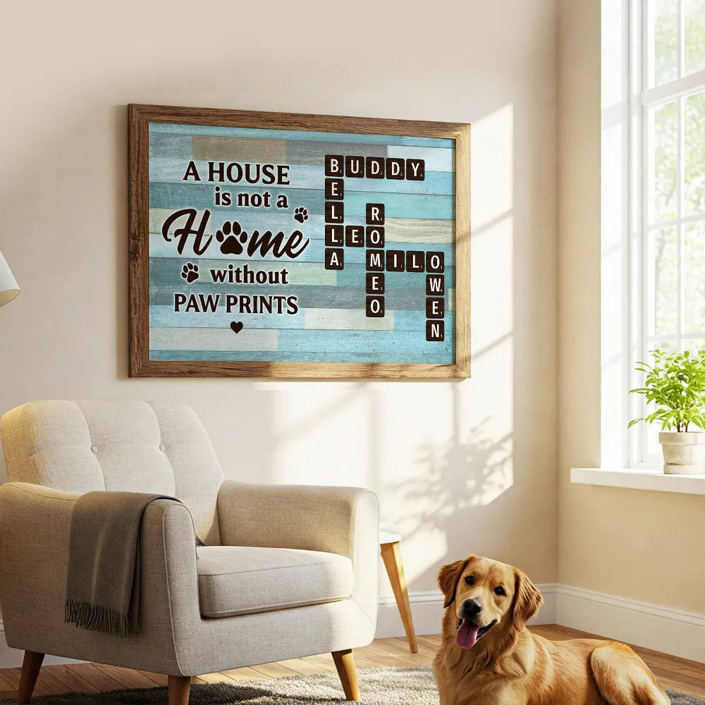 Custom Pet Poster with Dog Names - Personalized Canvas for Pet Lovers