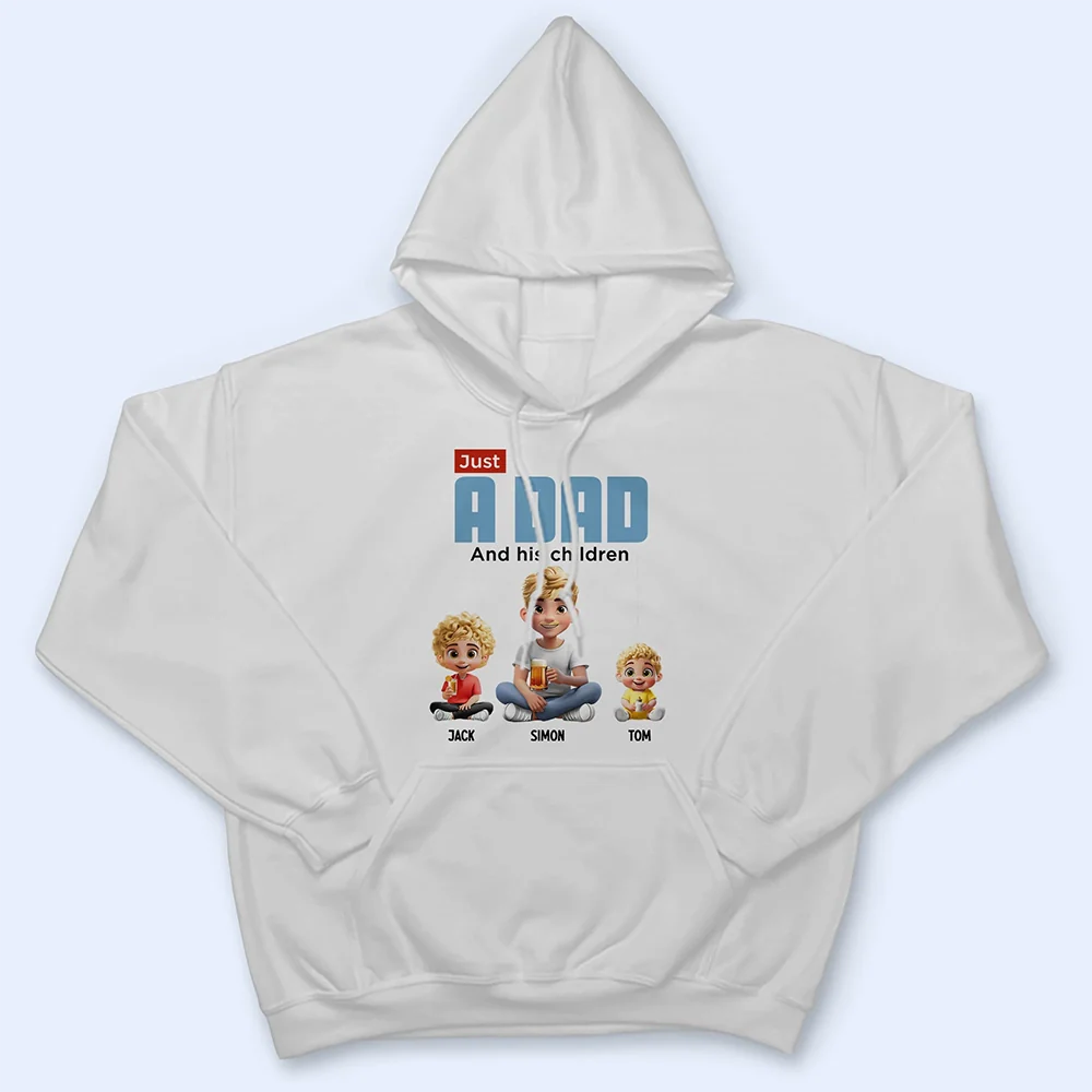 Custom Dad and Girl Tee with Kids' Names - Personalized Gift