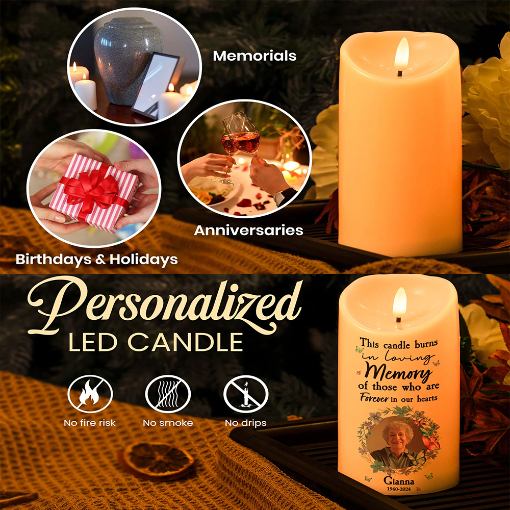 This Candle Shines As A Symbol Of Life And Love - Personalized Photo LED Candle or Poster or Keychain or Plaque