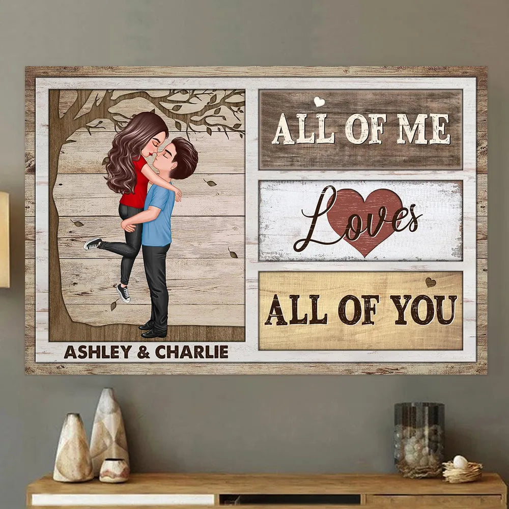 Custom Couple Poster All Of Me Loves All Of You Modern Romantic Wall Art Unique Gift For Anniversary Birthday Or Christmas
