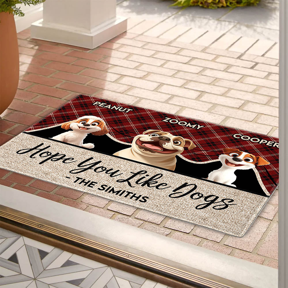 Hope You Like Dogs - Personalized Pet-Themed Doormat, Perfect for Home Decor and Valentine's Gifts, Available in Standard and Premium Options