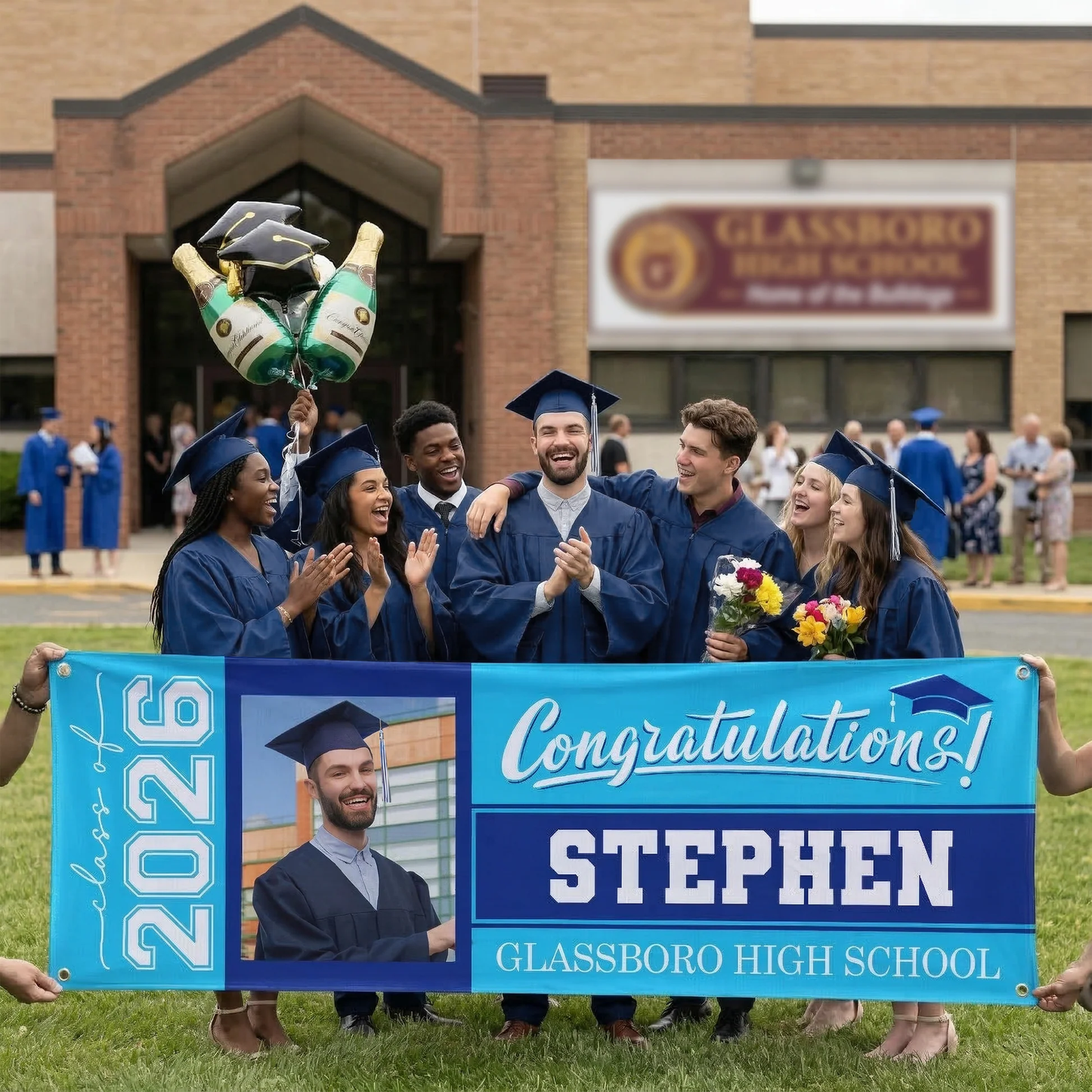 Personalized Graduation Vinyl Banner With Photo Style Design for a School Celebration, A Unique Creative Gift