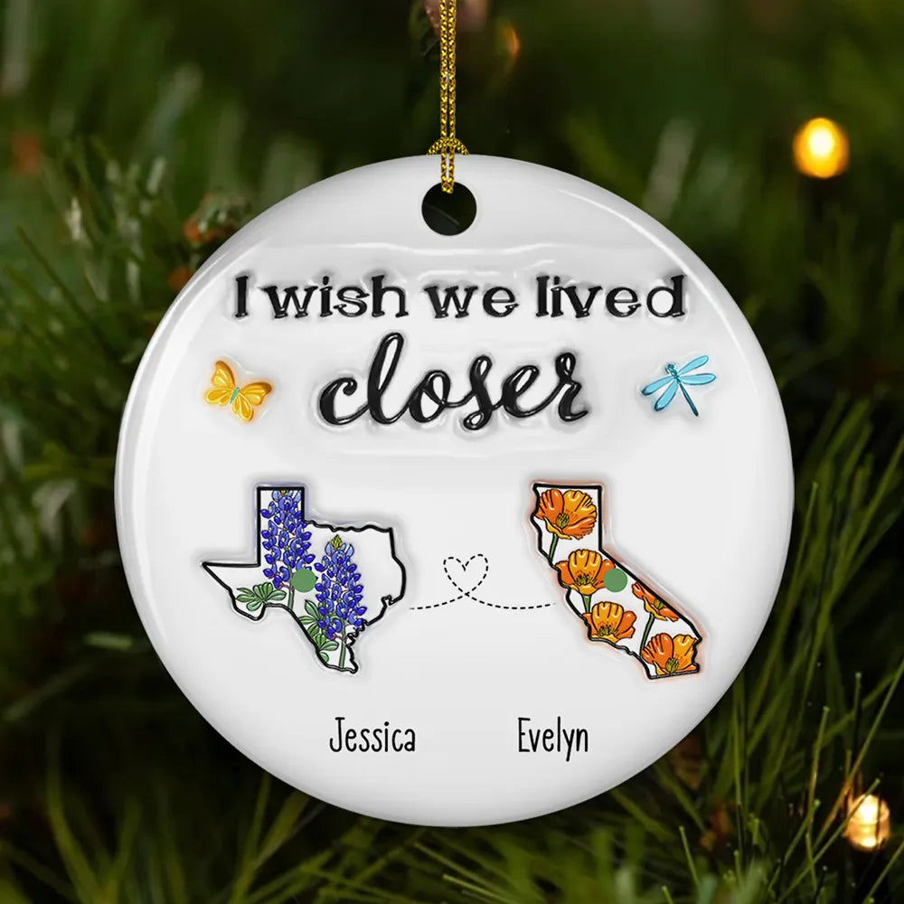 State Map Ceramic Ornament Friendship Sisters Gift High Clarity Beautiful and Textured
