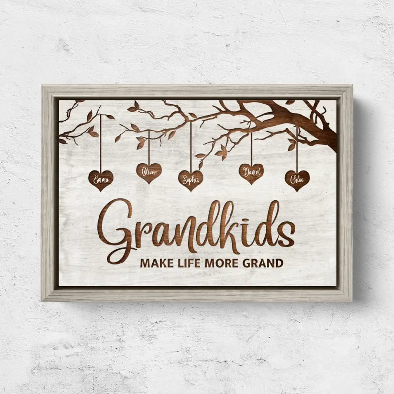"The Foundation of Family and The Continuation of Love" - Personalized Grandkids Poster for Grandparents
