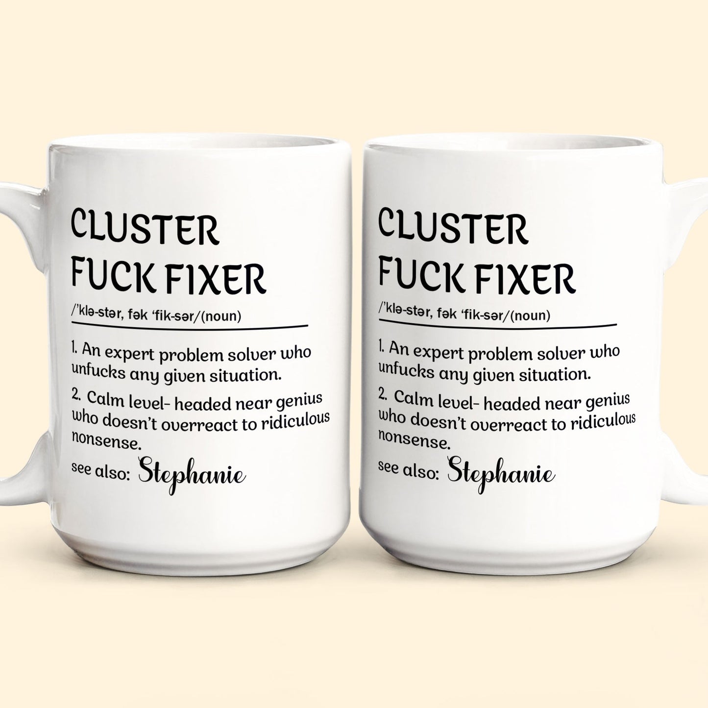 Ceramic Mug With Funny Problem Solver Quote, Personalized One Of A Kind Gift for Friends or Coworkers, Daily Coffee Humor