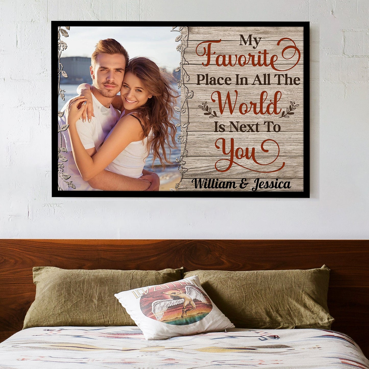 Personalized Romantic Canvas - "My Favorite Place In All The World Is Next To You" Valentine’s Day Gift