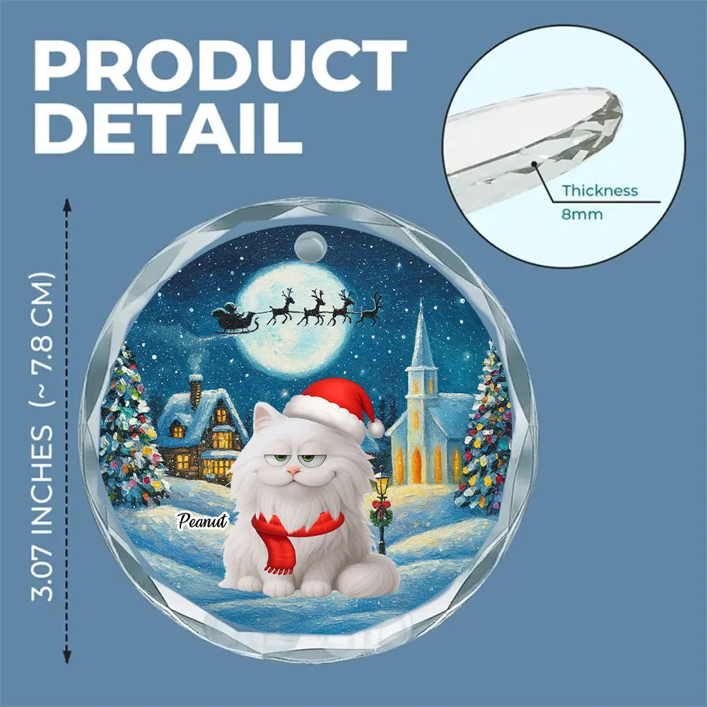 Christmas Cat Ornament, Personalized Design, Pet Lover Gift
