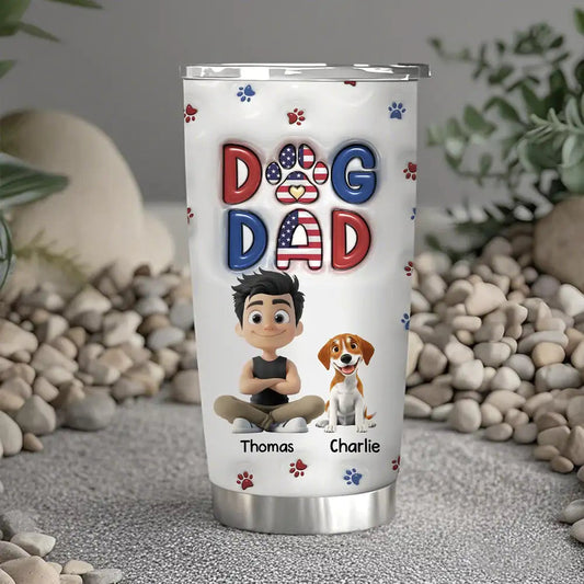 Cool Dog Dad Tumbler – Customizable Travel Mug for Dog Lovers – Perfect Gift for Dog Dads on Father’s Day or Birthdays