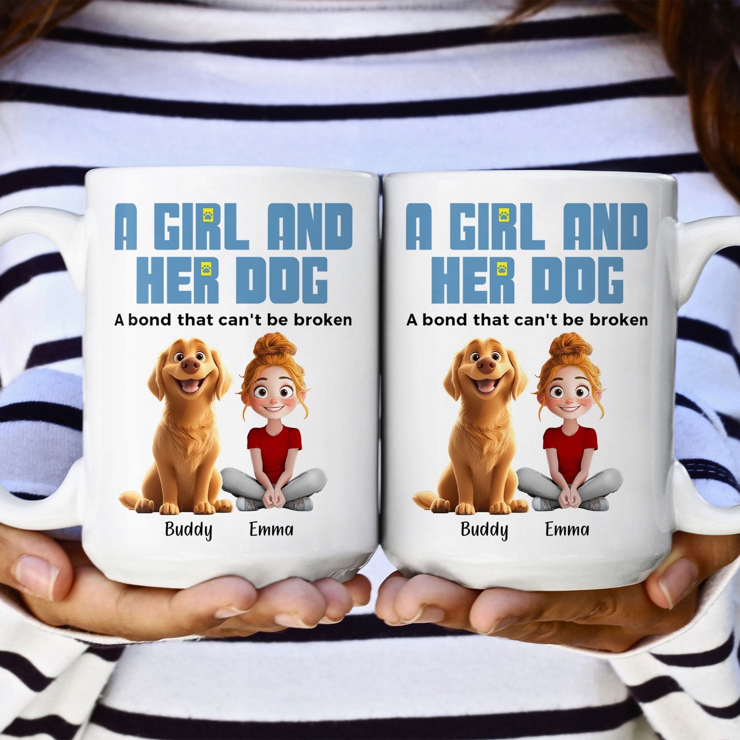 A Girl and Her Dogs" Personalized Mug, Special Gift for Pet Lovers, Perfect Dog Companion Bond Cup