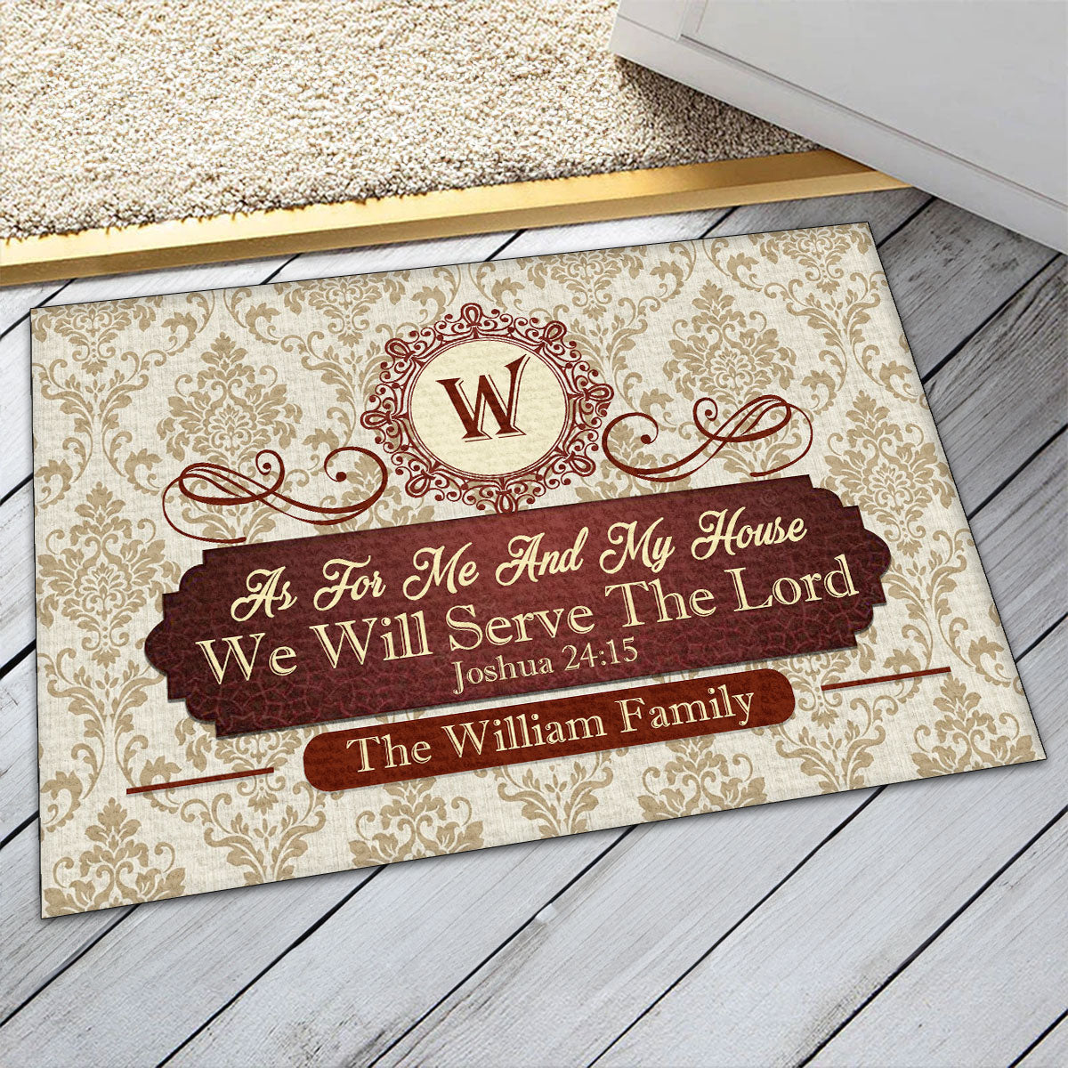 Personalized Doormat As For Me And My House We Will Serve The Lord Unique Christian Home Entry Gift