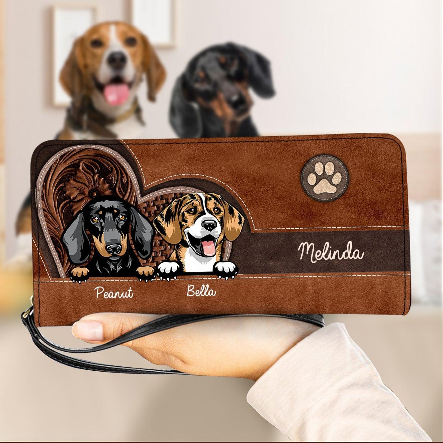 Custom Dog Breed Leather Wallet – Stylish & Sentimental Personalized Gift for Pet Owners – Elegant & Durable Design